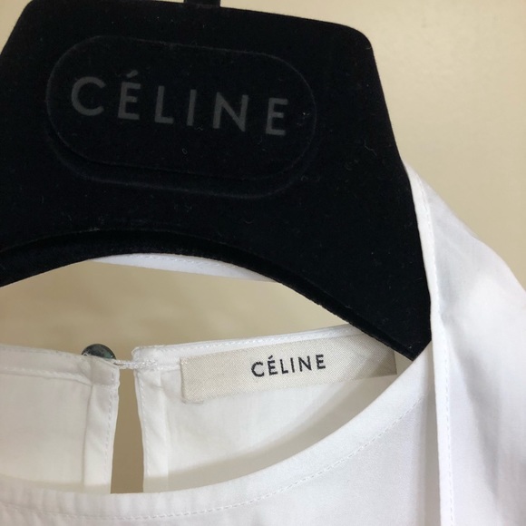 celine white blouse